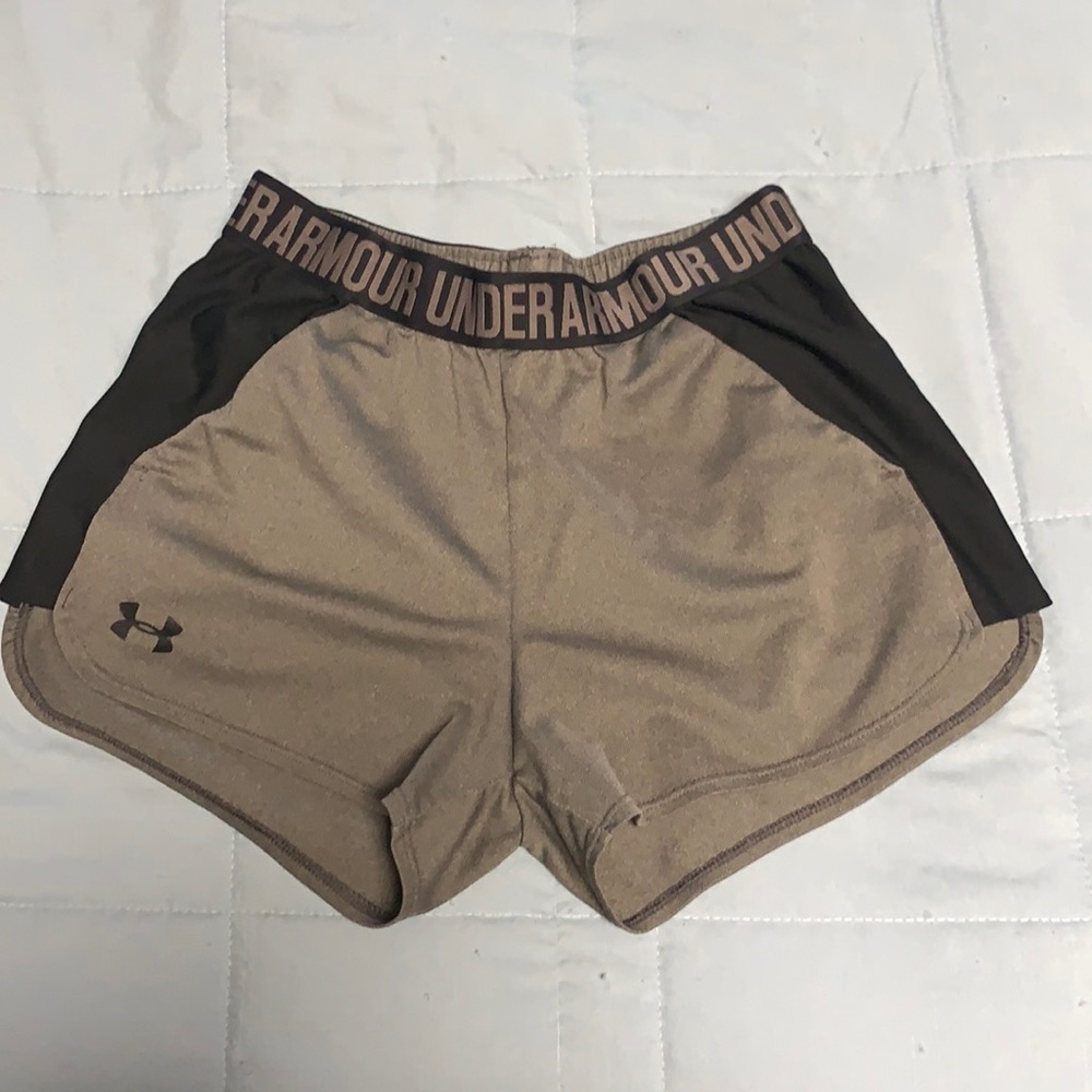 Size small black and grey under armor shorts